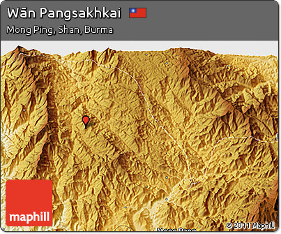 Physical 3D Map of Wān Pangsakhkai