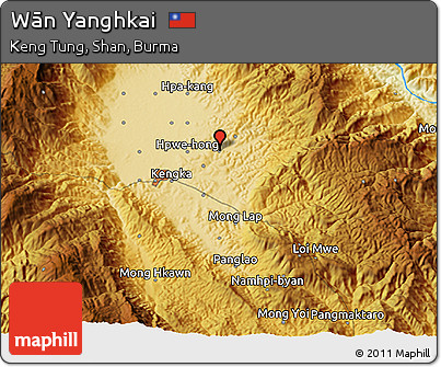 Physical 3D Map of Wān Yanghkai