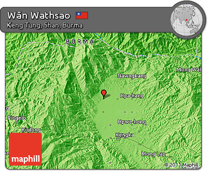 Political 3D Map of Wān Wathsao