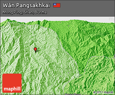 Political 3D Map of Wān Pangsakhkai