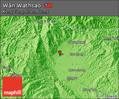 Political 3D Map of Wān Wathsao