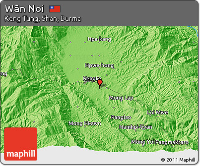 Political 3D Map of Wān Noi