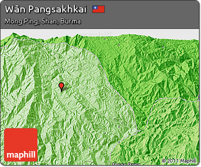 Political 3D Map of Wān Pangsakhkai