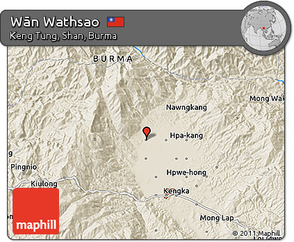 Shaded Relief 3D Map of Wān Wathsao