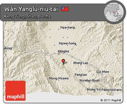 Shaded Relief 3D Map of Wān Yanglu-niu-tai