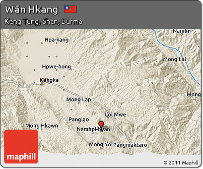 Shaded Relief 3D Map of Wān Hkang