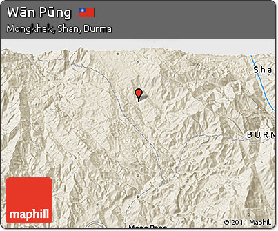 Shaded Relief 3D Map of Wān Pūng
