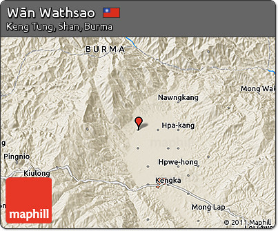 Shaded Relief 3D Map of Wān Wathsao