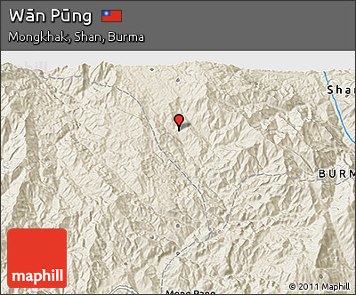 Shaded Relief 3D Map of Wān Pūng