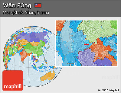 Political Location Map of Wān Pūng