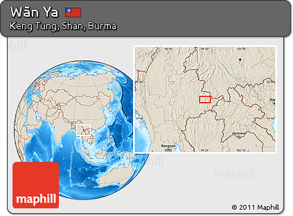 Shaded Relief Location Map of Wān Ya