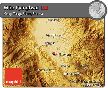 Physical Map of Wān Pyinghsai