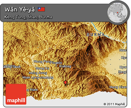 Physical Panoramic Map of Wān Yē-yā