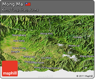 Satellite Panoramic Map of Möng Ma