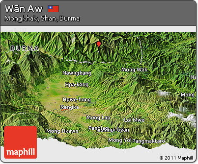Satellite Panoramic Map of Wān Aw