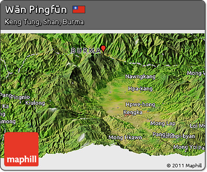 Satellite Panoramic Map of Wān Pingfūn