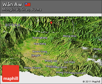 Satellite Panoramic Map of Wān Aw