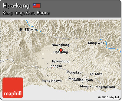 Shaded Relief Panoramic Map of Hpa-kang