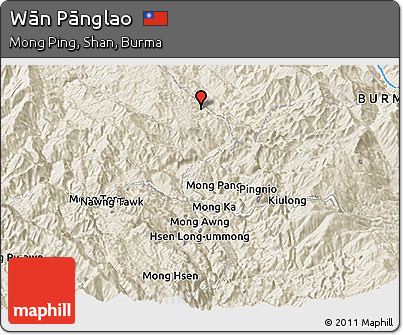 Shaded Relief Panoramic Map of Wān Pānglao