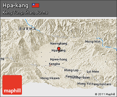 Shaded Relief Panoramic Map of Hpa-kang