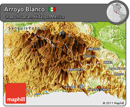 Physical Panoramic Map of Arroyo Blanco