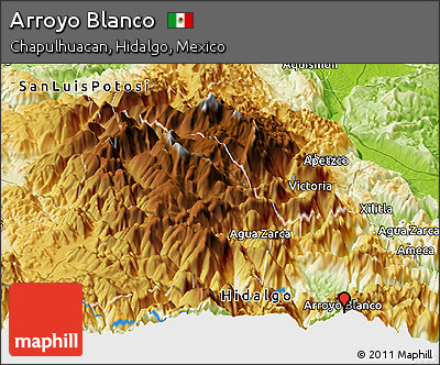 Physical Panoramic Map of Arroyo Blanco