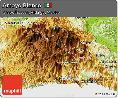 Physical Panoramic Map of Arroyo Blanco