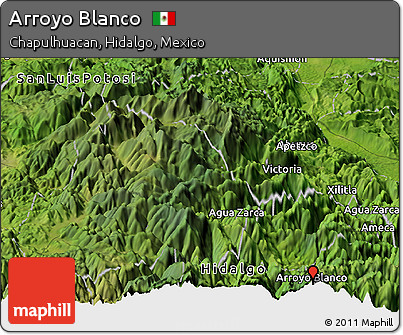 Satellite Panoramic Map of Arroyo Blanco