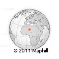 Outline Map of the Area around 21° 23' 18" N, 9° 25' 30" E, rectangular outline