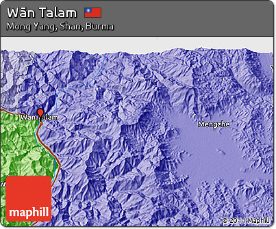 Political 3D Map of Wān Talam