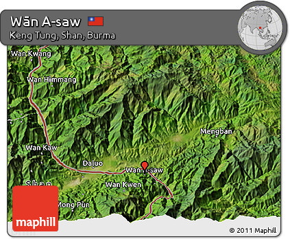 Satellite 3D Map of Wān A-saw
