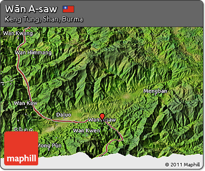 Satellite 3D Map of Wān A-saw