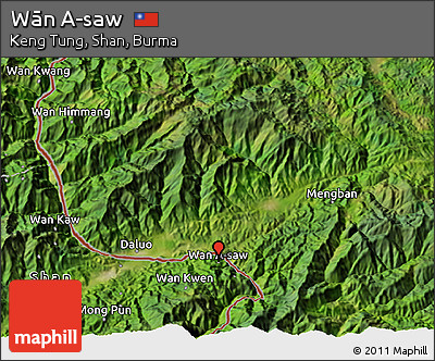 Satellite 3D Map of Wān A-saw