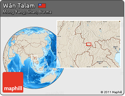 Shaded Relief Location Map of Wān Talam