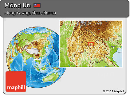 Physical Location Map of Möng Un
