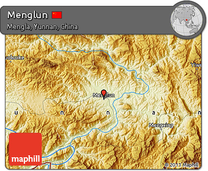 Physical Map of Menglun