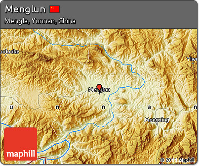 Physical Map of Menglun
