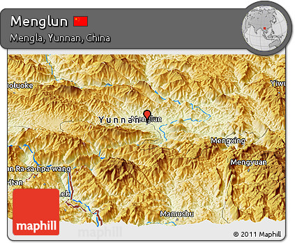 Physical Panoramic Map of Menglun