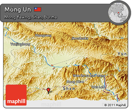 Physical Panoramic Map of Möng Un