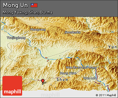 Physical Panoramic Map of Möng Un