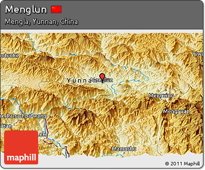 Physical Panoramic Map of Menglun