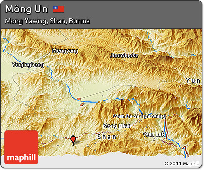 Physical Panoramic Map of Möng Un