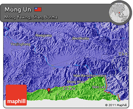 Political Panoramic Map of Möng Un