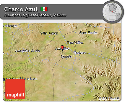 Satellite 3D Map of Charco Azul
