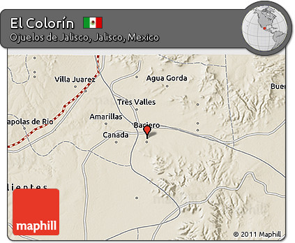 Shaded Relief 3D Map of El Colorín