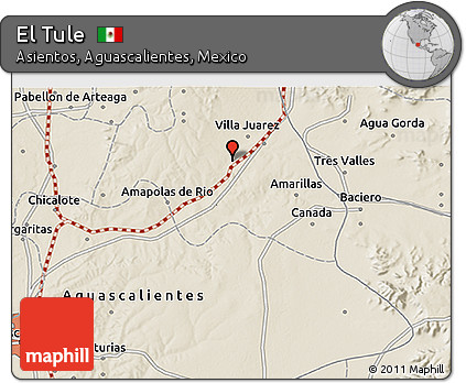 Shaded Relief 3D Map of El Tule