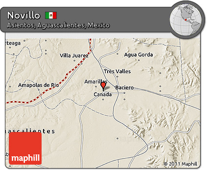 Shaded Relief 3D Map of Novillo