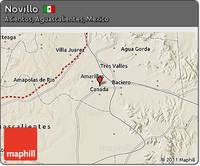 Shaded Relief 3D Map of Novillo