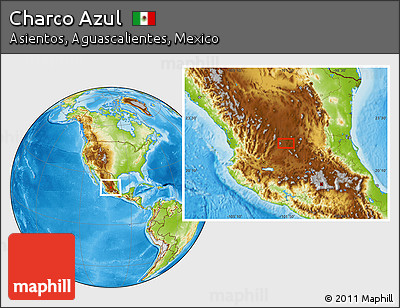 Physical Location Map of Charco Azul