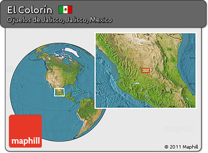 Satellite Location Map of El Colorín